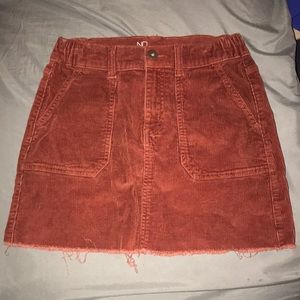 orange/red skirt